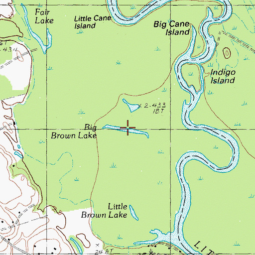 Topographic Map of Big Brown Lake, SC