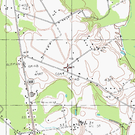 Topographic Map of Buzzard Skull Church, SC