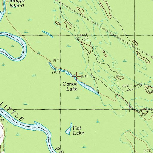 Topographic Map of Canoe Lake, SC