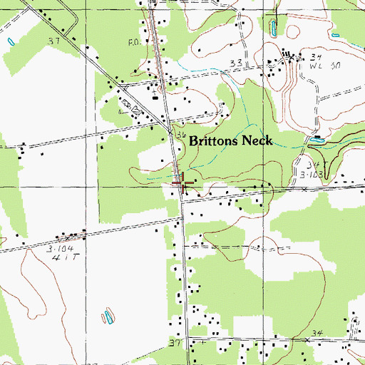Topographic Map of Central Church, SC
