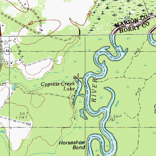 Topographic Map of Cypress Creek, SC