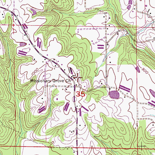 Topographic Map of Missionary Grove Baptist Church, AL