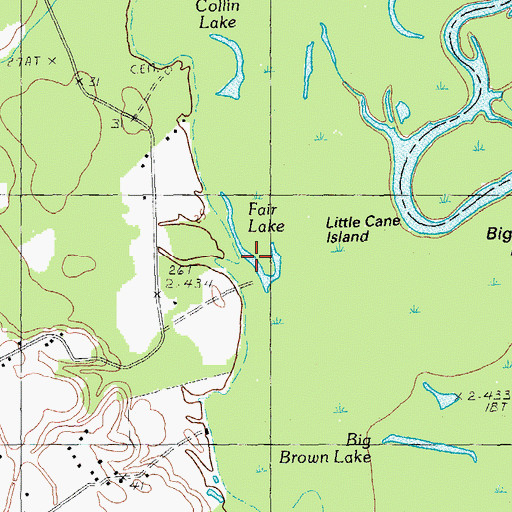 Topographic Map of Fair Lake, SC