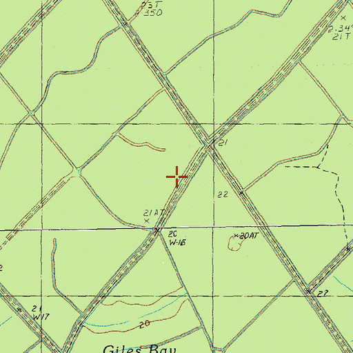Topographic Map of Giles Bay, SC