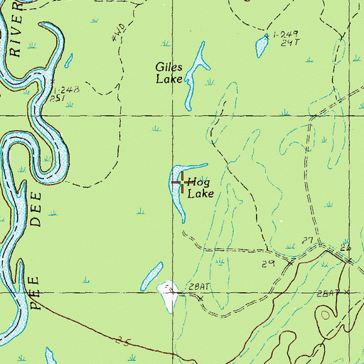 Topographic Map of Hog Lake, SC