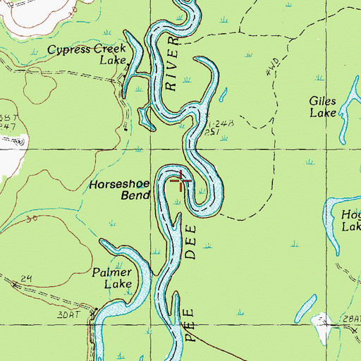 Topographic Map of Horseshoe Bend, SC