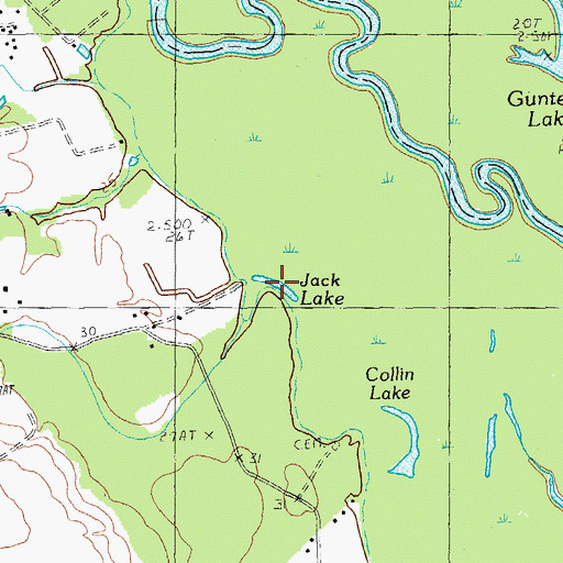 Topographic Map of Jack Lake, SC