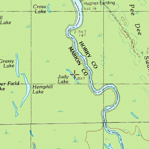 Topographic Map of Judy Lake, SC