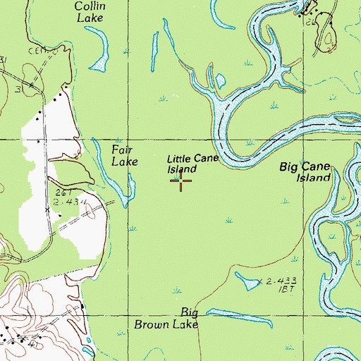 Topographic Map of Little Cane Island, SC