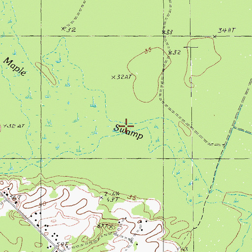 Topographic Map of Maple Swamp, SC
