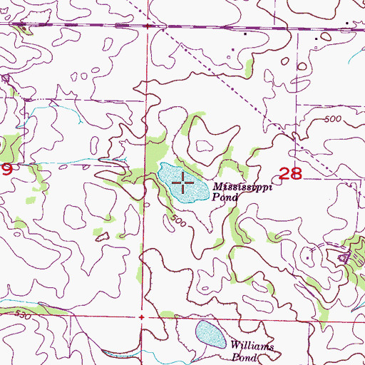 Topographic Map of Mississippi Pond, AL