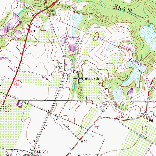 Topographic Map of Union School (historical), SC