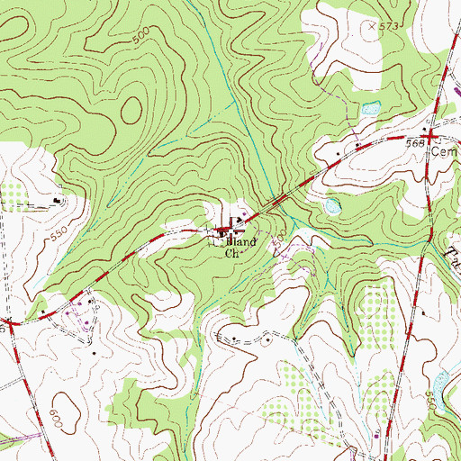 Topographic Map of Bland School (historical), SC