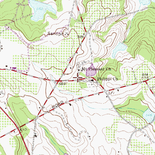 Topographic Map of Mount Pleasant School (historical), SC