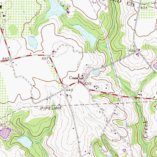 Topographic Map of Pine Hill School (historical), SC