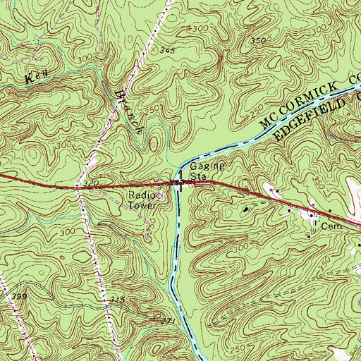 Topographic Map of Madoc Bridge, SC
