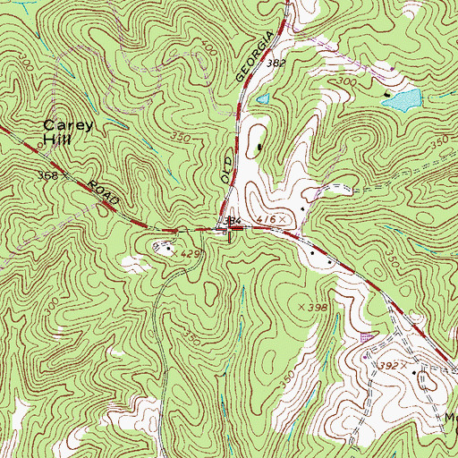 Topographic Map of Carey Hill School (historical), SC