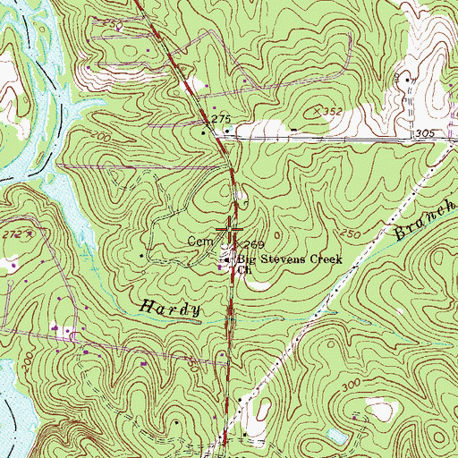 Topographic Map of Hardy Church (historical), SC