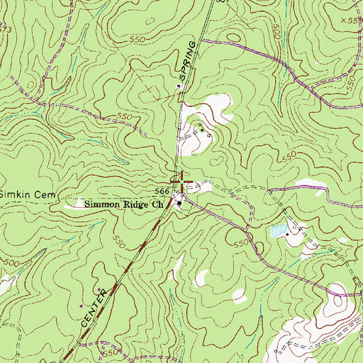 Topographic Map of Simmons Ridge School (historical), SC