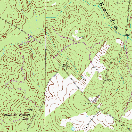 Topographic Map of Pine Hill School (historical), SC