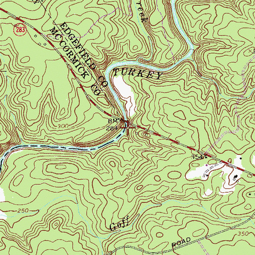 Topographic Map of Moultries Mill (historical), SC