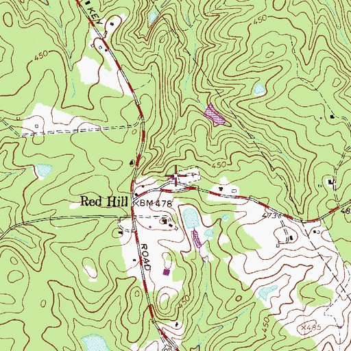 Topographic Map of Red Hill Baptist Church, SC