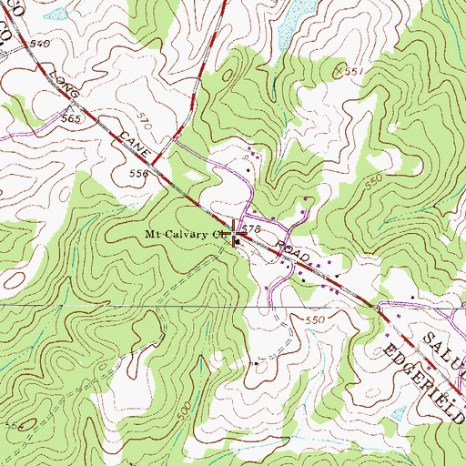 Topographic Map of Mount Calvary School (historical), SC