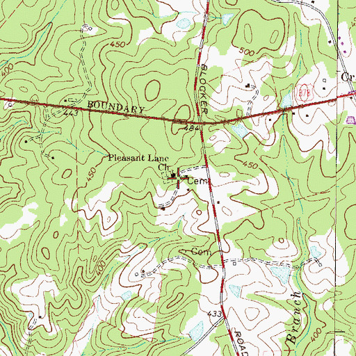 Topographic Map of Pleasant Lane School (historical), SC