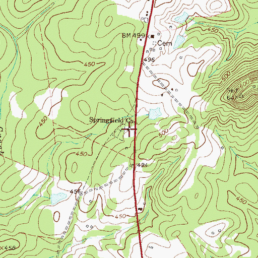 Topographic Map of Springfield School (historical), SC