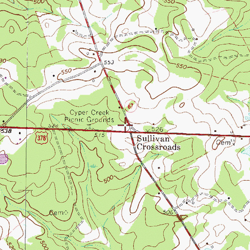 Topographic Map of Sullivan School (historical), SC