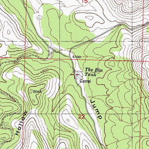 Topographic Map of The Bin Tank, AZ