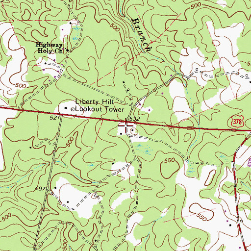 Topographic Map of West Pond School (historical), SC