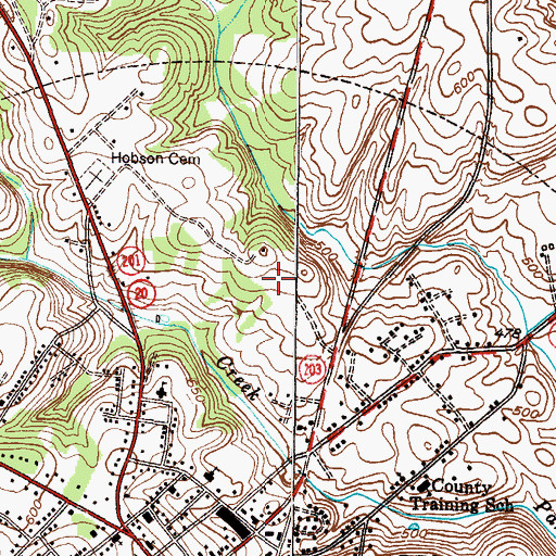 Topographic Map of Abbeville High School, SC