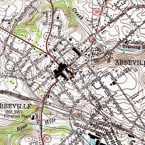 Topographic Map of Abbeville Opera House, SC