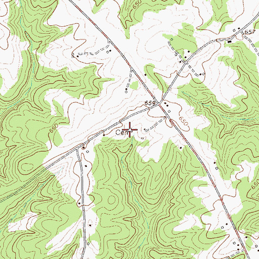 Topographic Map of Ashley Cemetery, SC