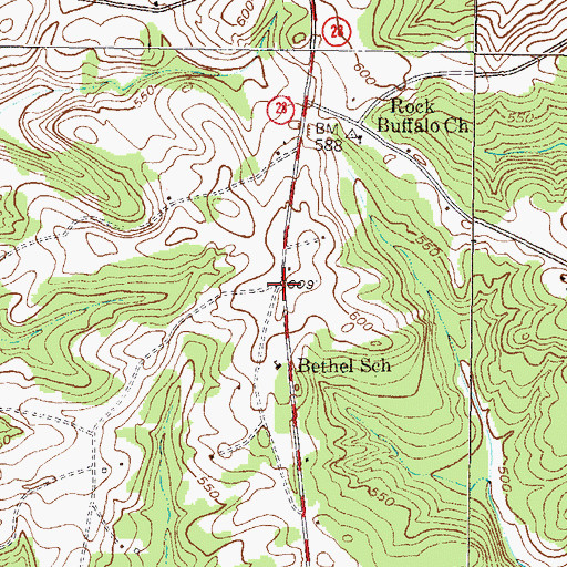 Topographic Map of Bethel, SC