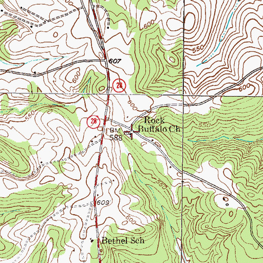 Topographic Map of Bethel Methodist Church, SC