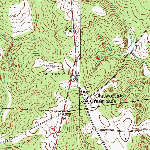 Topographic Map of Bethiah Cemetery, SC