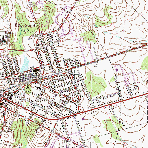 Topographic Map of Calhoun Falls Church of God, SC