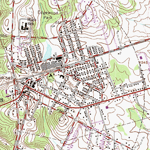 Topographic Map of Calhoun Falls United Methodist Church, SC