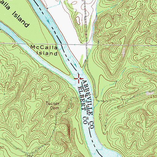 Topographic Map of Cherokee Ford, SC