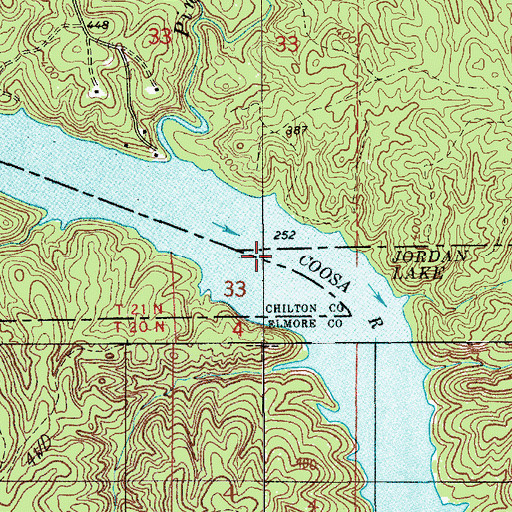 Topographic Map of Mitchell Lake, AL