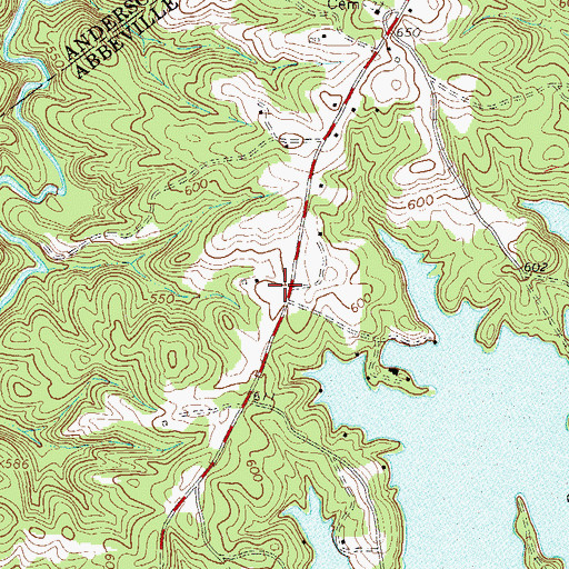 Topographic Map of Dry Hollow School (historical), SC