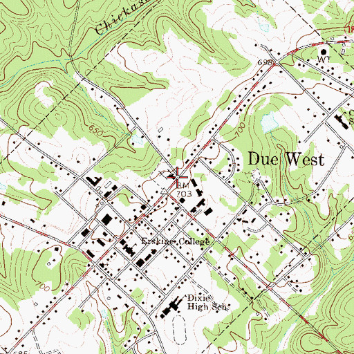 Topographic Map of Due West Associate Reformed Presbyterian Church, SC