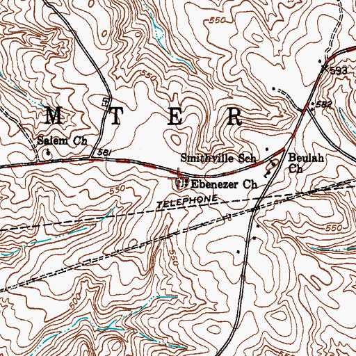 Topographic Map of Ebeneezer Cemetery, SC