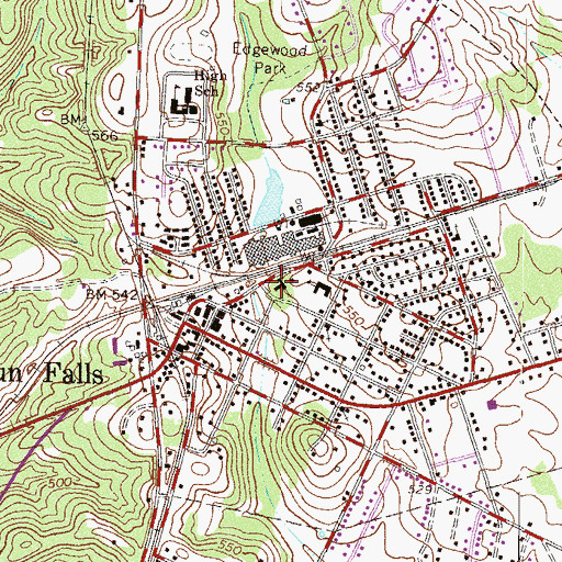 Topographic Map of First Baptist Church, SC