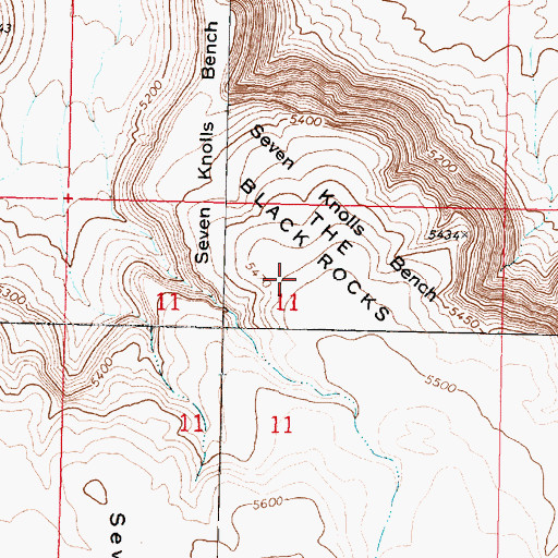 Topographic Map of The Black Rocks, AZ