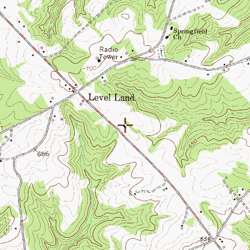 Topographic Map of Level Land School (historical), SC