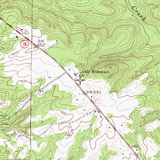 Topographic Map of Little Mountain Cemetery, SC