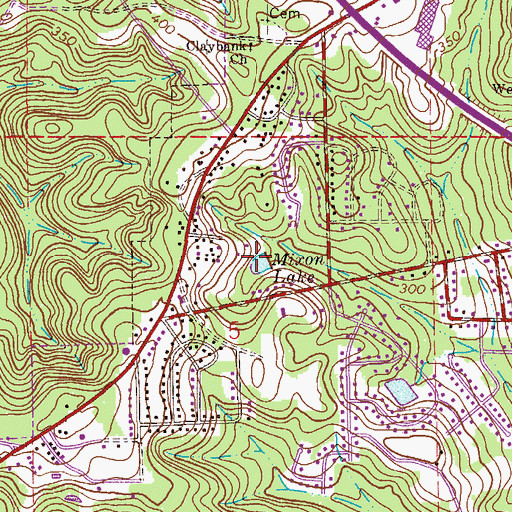Topographic Map of Mixon Lake, AL